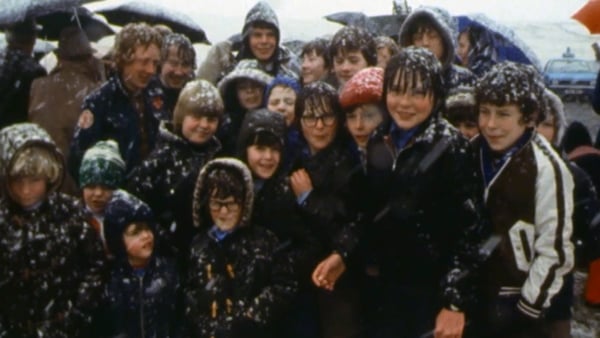 People at the official opening of the Carrickfinn Airstrip in County Donegal, 1978.