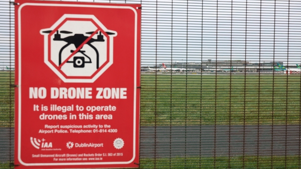 It is illegal to fly drones within five kilometres of the airport