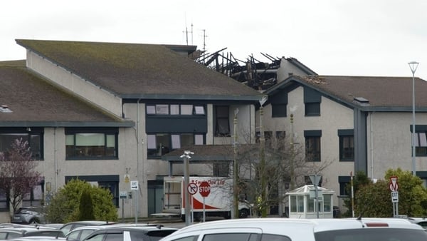 Extensive damage was caused to the roof of the hospital