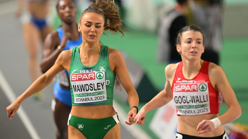 Ireland's Sharlene Mawdsley qualifying in action at the 2023 European Indoor Athletics