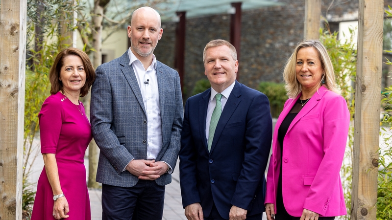 Ciara Gallagher and Paul Mockler of Fáilte Ireland, Minister for Finance Michael McGrath and the Chairperson of AIPCO, Nicola McGrane