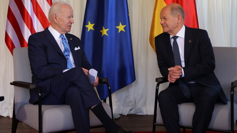 US President Joe Biden and German Chancellor Olaf Scholz at the G7 summit last summer