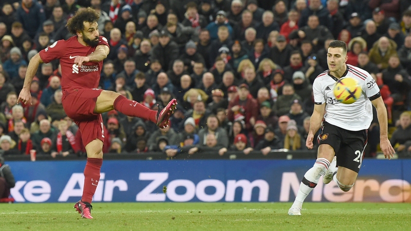 Mohamed Salah scores Liverpool's fourth goal at Old Trafford