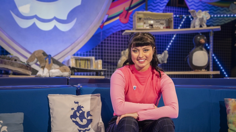 Abby Cook on the Blue Peter set. Picture@ PA