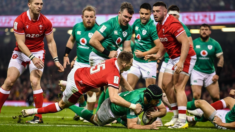 Caelan Doris scored Ireland's opening try against Wales