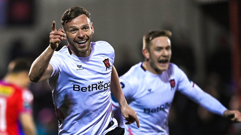 Andy Boyle celebrates after grabbing Dundalk's winner