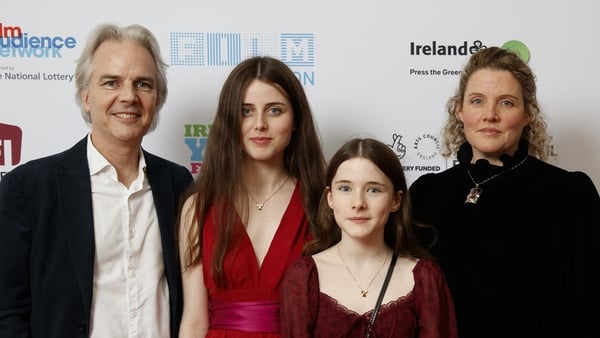 Catherine Clinch (3rd from left) with her parents Tom Clinch and Méav Ní Mhaolchatha, and her sister Anna Clinch (second from right)