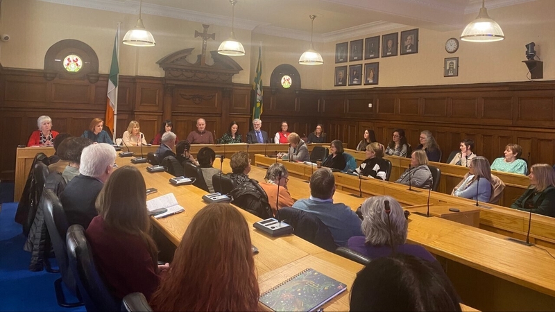 To mark International Women's Day, 33 women took seats in the council chamber in Lifford alongside four men
