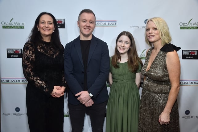 Minister for Arts Catherine Martin, Colm Bairéad, Catherine Clinch and Cleona Ní Chrualaoí
