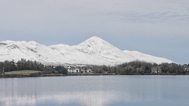 Kamila Visser captured a snowy Croagh Patrick this morning