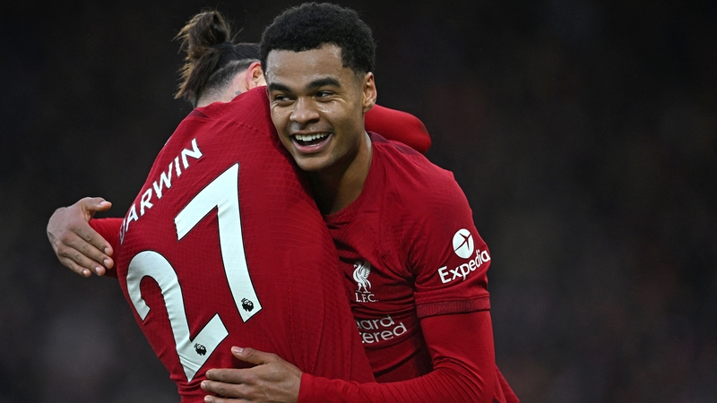 Cody Gakpo (R) and Darwin Nunez both scored twice against Manchester United last weekend