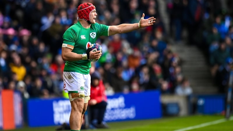 Van der Flier had to throw into the lineout for Ireland in the second half