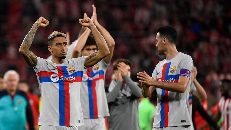 Raphinha (L) celebrates another win