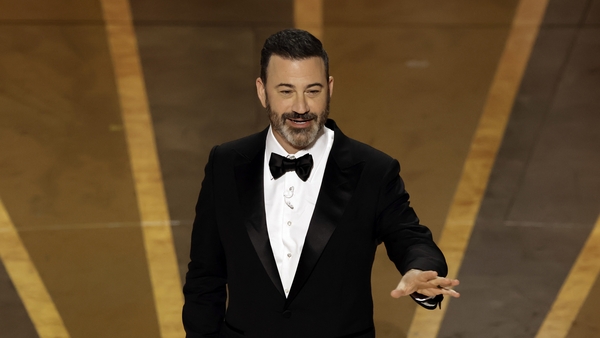 Jimmy Kimmel on stage at the Oscars