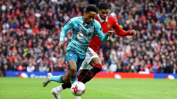 Kyle Walker-Peters (L) pictured at Old Trafford on Sunday