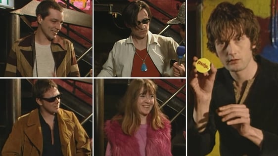 English band Pulp in The Rock Garden in Temple Bar, Dublin, 1993.