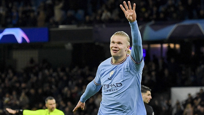 Erling Haaland equalled the Champions League single-game record with five goals