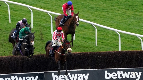The Real Whacker leads Bronn and Gerri Colombe at the final fence