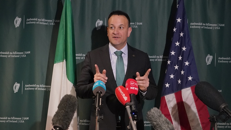 Taoiseach Leo Varadkar speaking in the Senate Room at the Mayflower Hotel in Washington DC