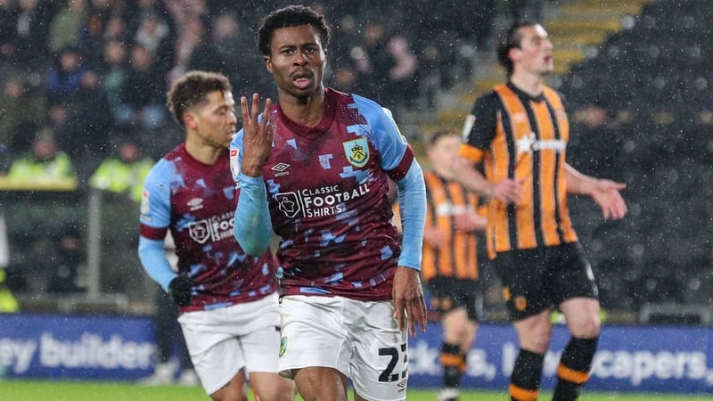 Burnley's Nathan Tella bagged the match ball at the MKM Stadium