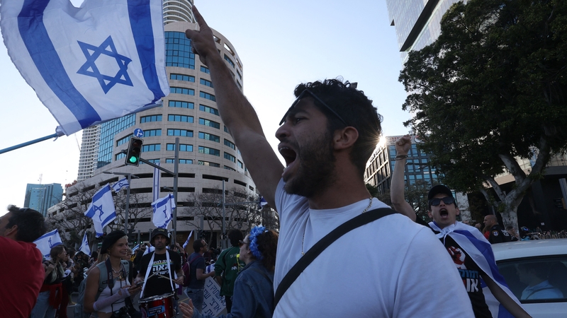 Demonstrators in Tel Aviv blocked a key road in the coastal city