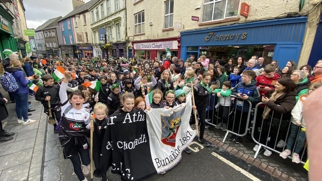 ... and more silverware on show during the Ennis parade!