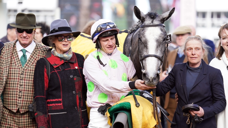 Jockey Paul Townend, Rich Ricci and connections celebrate Lossiemouth's win