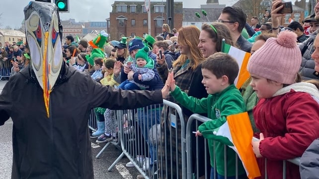 High fives on display during the Cork parade
