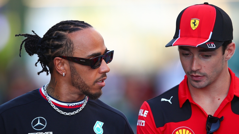 Lewis Hamilton and Ferrari's Charles Leclerc are trailing behind the Red Bulls at present