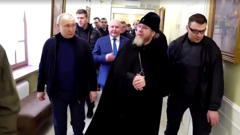 Vladimir Putin visited an arts school in the Black Sea port city of Sevastopol