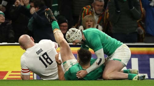 Dan Sheehan and Mack Hansen celebrate