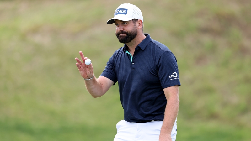 Matthew Baldwin on the 16th green during the final round