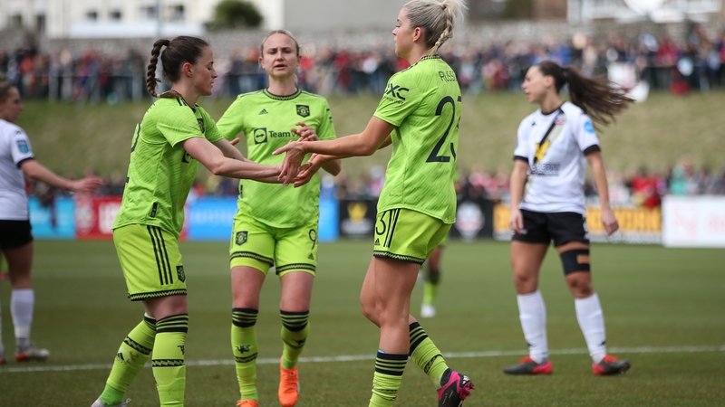 Alessia Russo of Manchester United celebrates the team's first goal