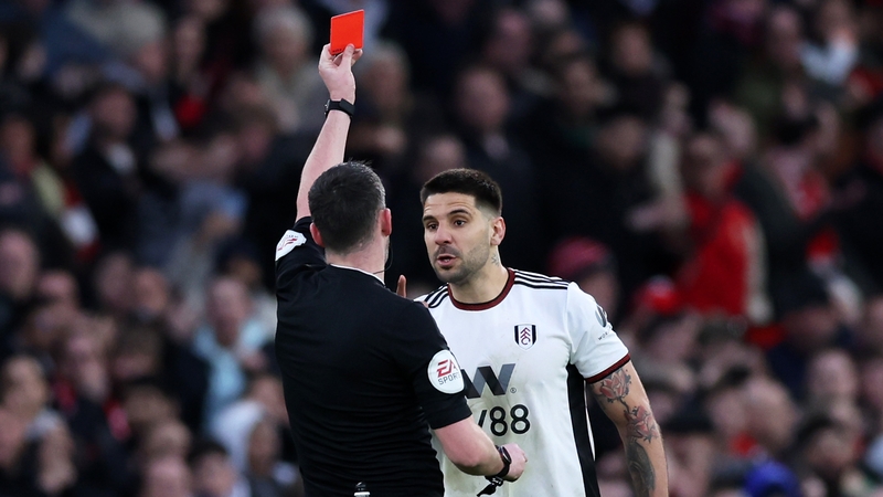 Aleksandar Mitrovic saw red at Old Trafford