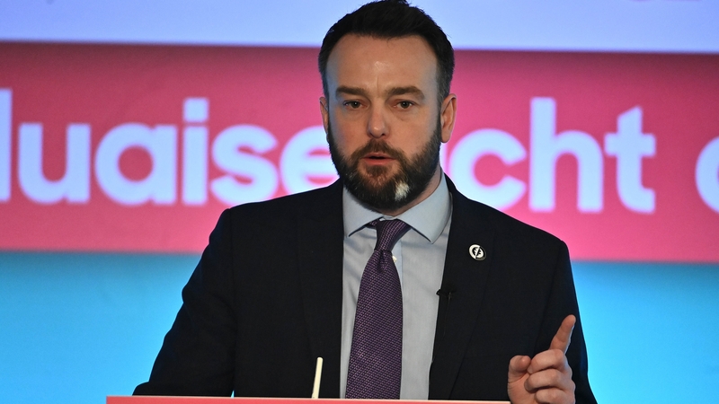Colum Eastwood speaking during SDLP conference yesterday