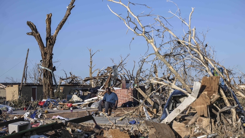 The tornado stayed on the ground for about an hour and cut a path of destruction some 274km long