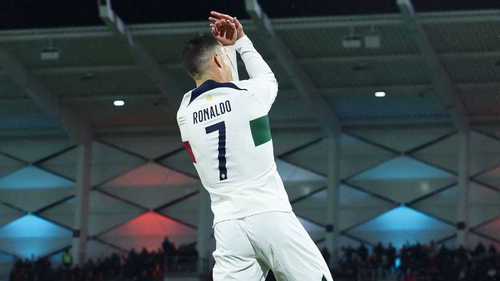 Cristiano Ronaldo celebrates his goal