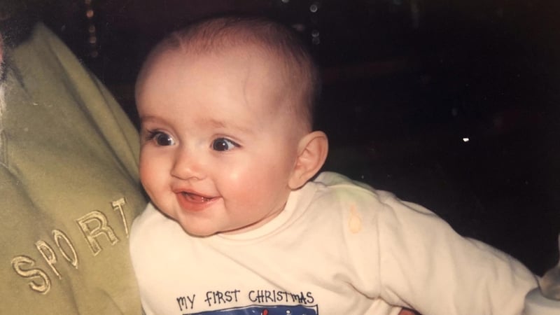 Anna McKinney as a happy baby in 1999.