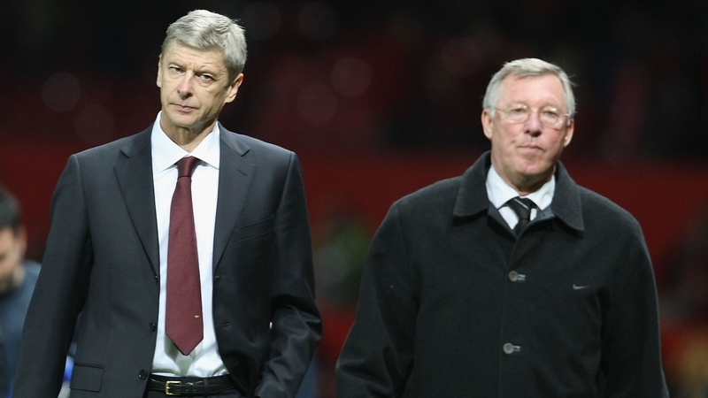 Arsene Wenger (L) and Alex Ferguson