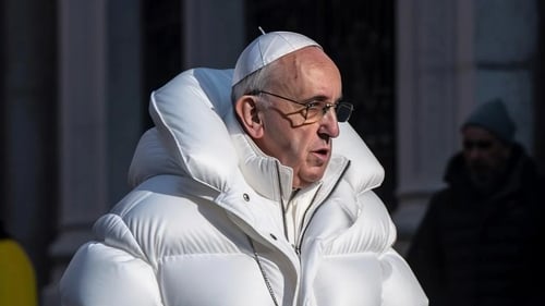 This fake image of Pope Francis in a puffer jacket went viral (Pic: Reddit/Midjourney)