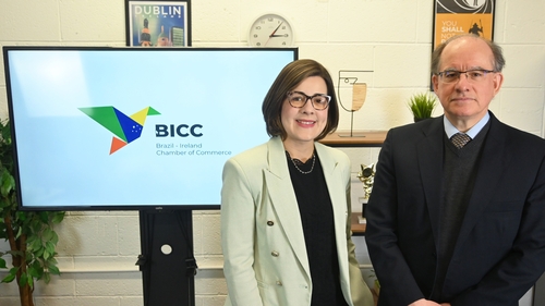 Fernanda Hermanson, President of the Brazil-Ireland Chamber of Commerce and Marcel Biato, the Ambassador of Brazil to Ireland.