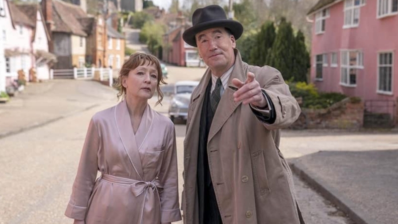 Lesley Manville and Tim McMullan in Magpie Murders