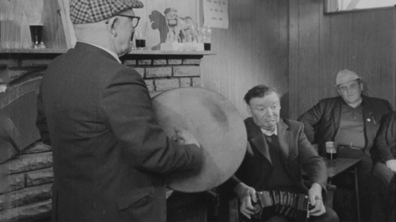 Irish traditional musicians Marcus Walsh and Packie Russell in Gus O'Connor's Pub in Doolin, County…