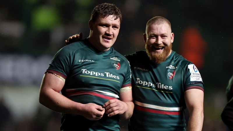 Jasper Wiese (L) and Tom West celebrate at the final whistle