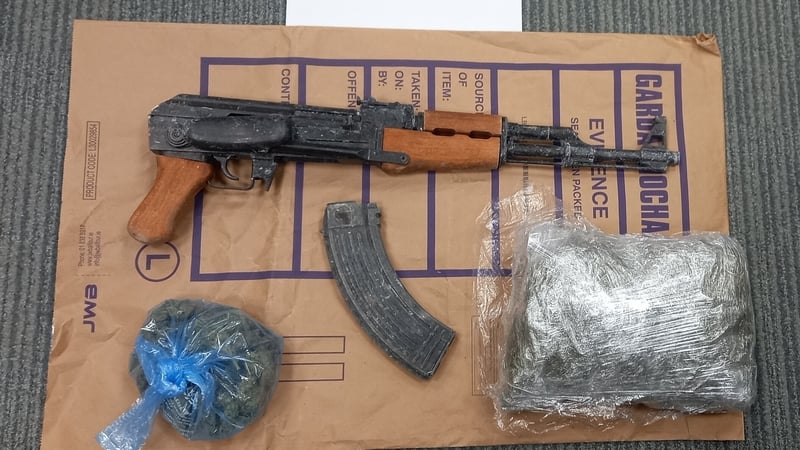 An AK-47 was located at the scene along with cannabis