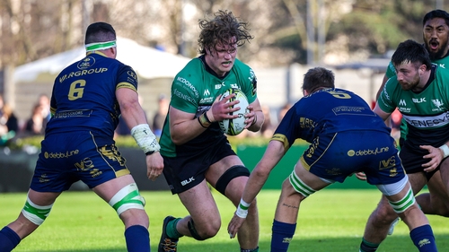 Cian Prendergast attempts a break during the defeat