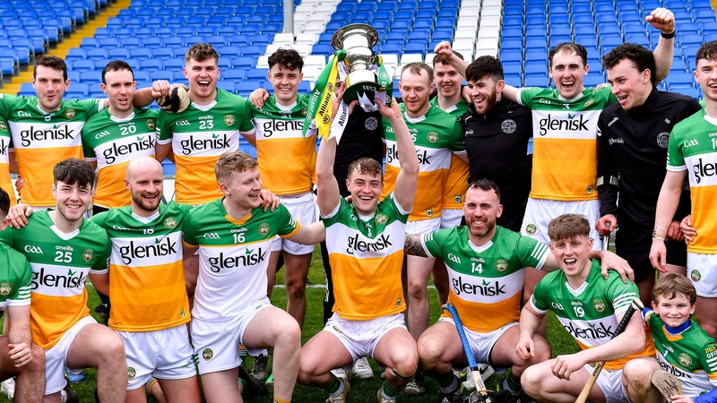 Offaly celebrate their Division 2A final win in O'Moore Park, Portlaoise
