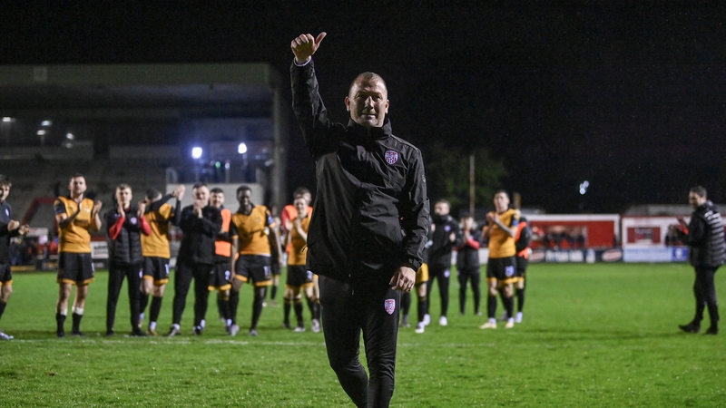 Alan Reynolds was saluted by Derry City players and supporters in the aftermath of their win over Shelbourne