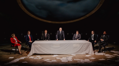 'How can anything be agreed upon?' The cast of Agreement. Photo: Carrie Davenport/Lyric Theatre Belfast