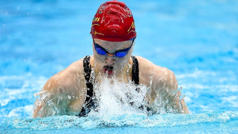 Mona McSharry on her way to another national record on the third day of action at the National Aquatic Centre